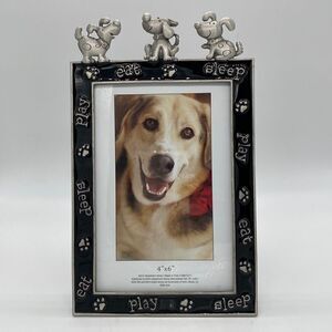 New Metal and Black Enamel Puppy Dog Frame 4x6